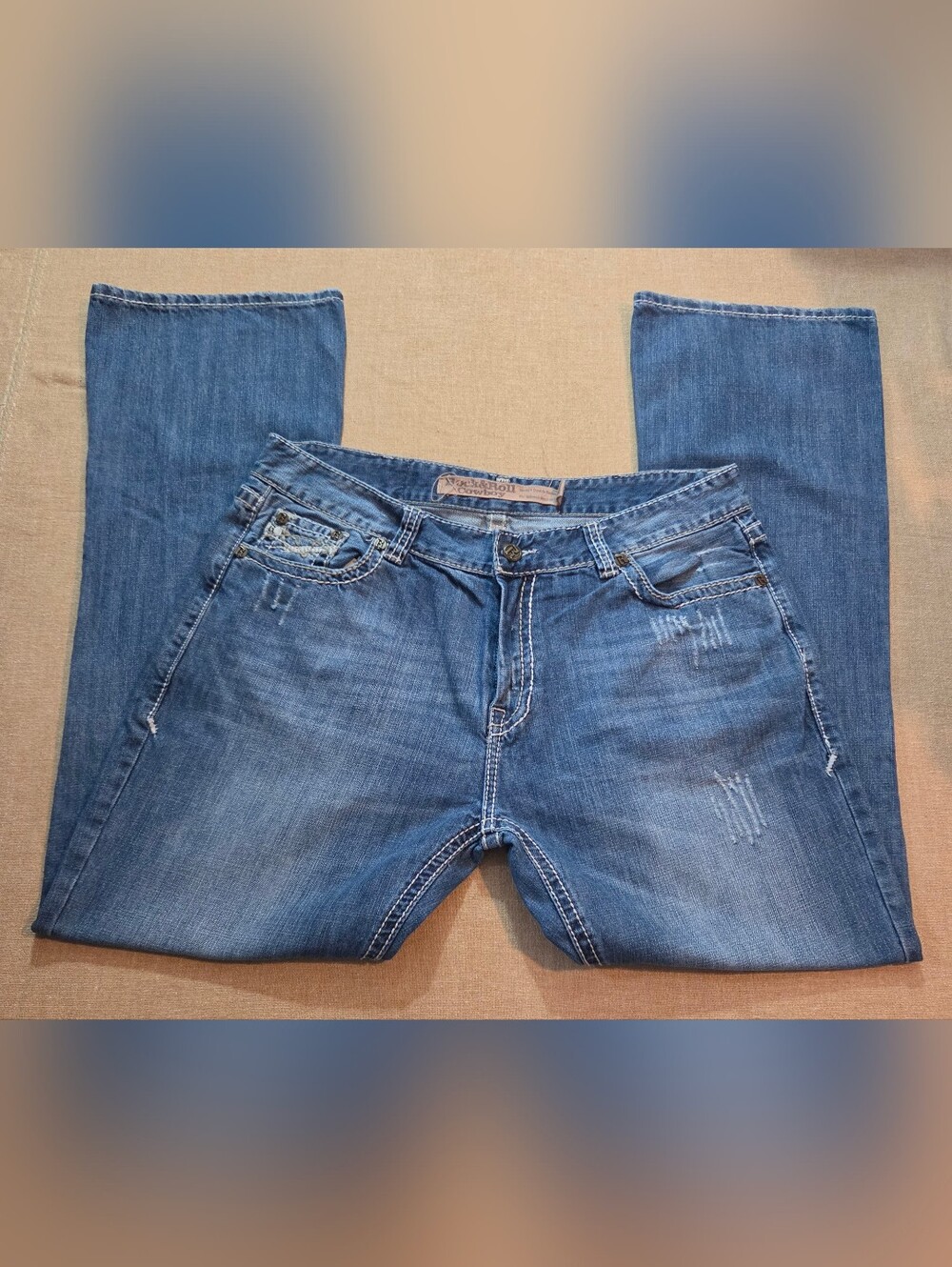 Rock & Roll Denim 39x34 Mens Double Barrell Relaxed Fit (MFG TAG  40x36) Bootcut